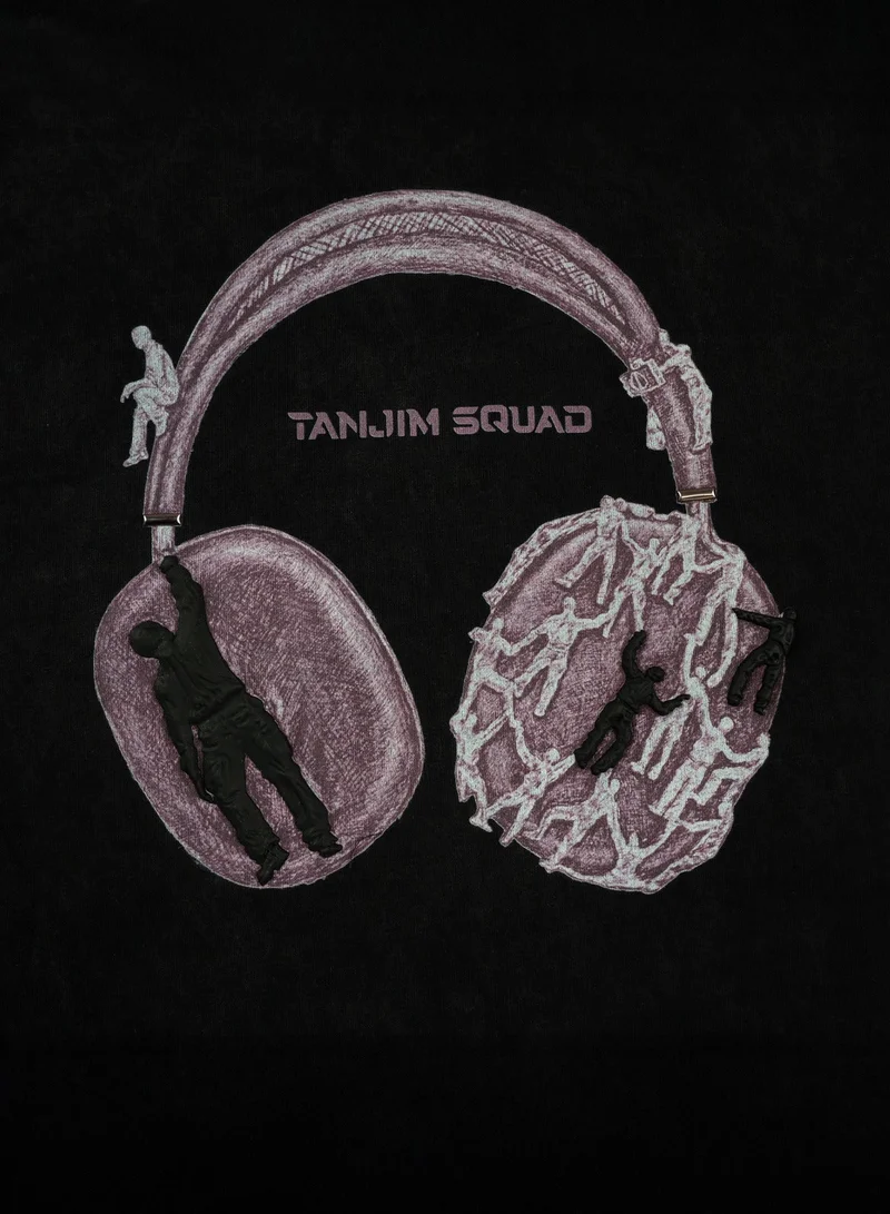 Tanjim Squad BLACK TS HEADPHONE T-SHIRT-BLACK for Men | Best Price UAE