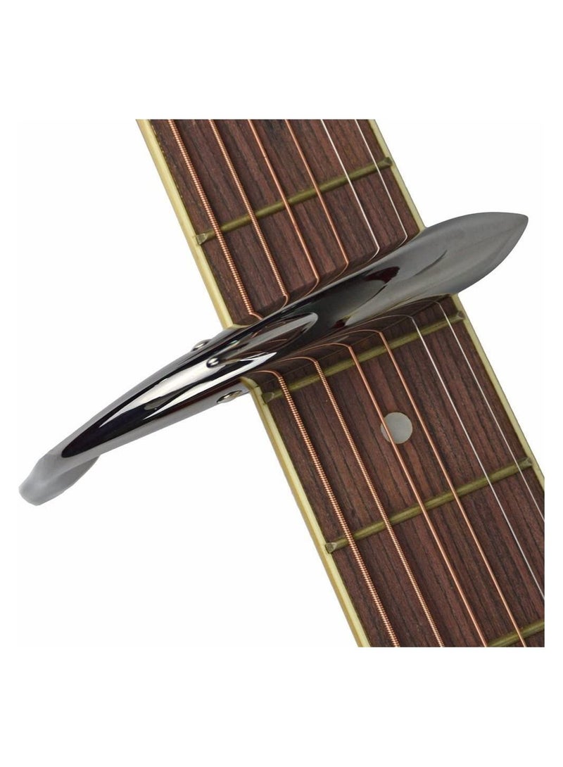 ميغاريا كابو جيتار إميلود للجيتار الصوتي والكهربائي سمكة القرش كابو الزنك لجيتار 6 أوتار مع إحساس جيد باليد ، بدون ضجيج ومتين (أسود) - Image 2