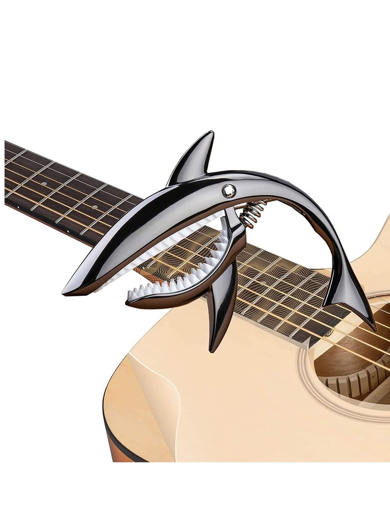 ميغاريا كابو جيتار إميلود للجيتار الصوتي والكهربائي سمكة القرش كابو الزنك لجيتار 6 أوتار مع إحساس جيد باليد ، بدون ضجيج ومتين (أسود) - Image 3