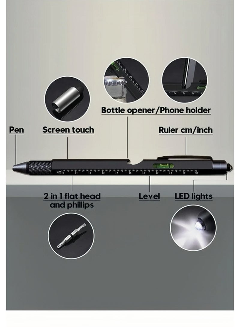 Lee Yon 9-in-1 Multitool Pen, Cool Gadgets for Men, Gifts for Dad, Stocking Stuffers for Men, Unique Gifts for Men, Husband, Dad, Dad Gifts from Daughter, 16.5 x 1.1 x 1.1 cm, Black - Image 3