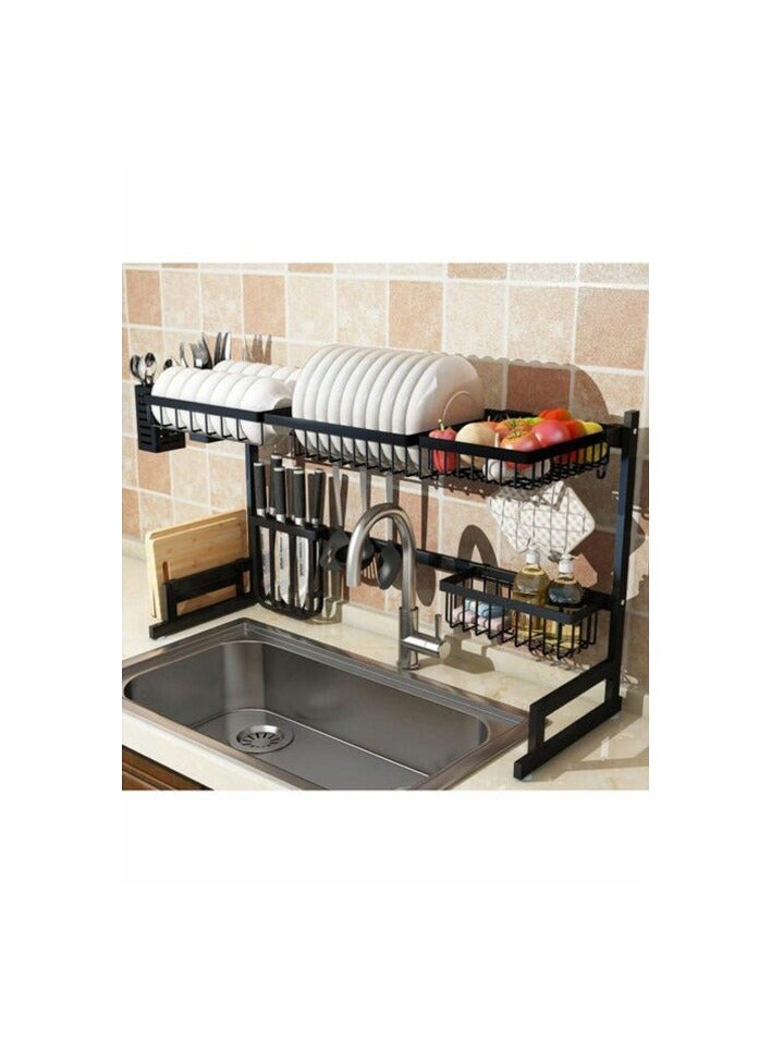Amerteer - Dish Drying Rack Black 86.5X34X12Cm - Image 3