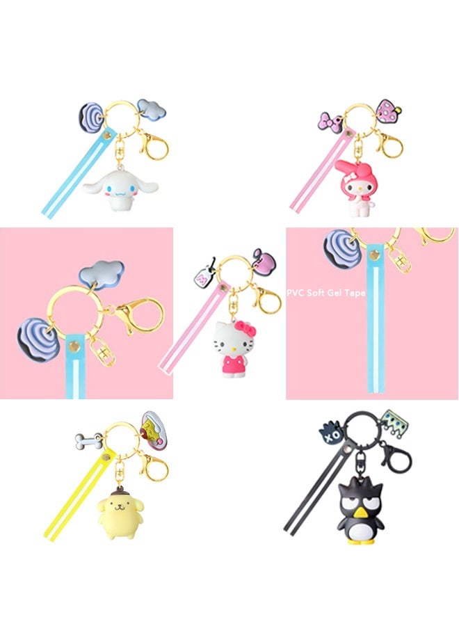 واي جيه 5 قطع المعصم أنيمي سلسلة المفاتيح، Kawaii اكسسوارات سلسلة المفاتيح للسيارة، مفتاح حقيبة يد السحر للنساء - Image 4