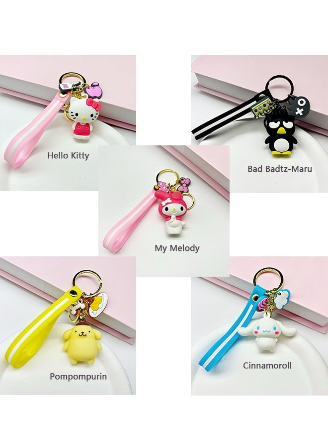 واي جيه 5 قطع المعصم أنيمي سلسلة المفاتيح، Kawaii اكسسوارات سلسلة المفاتيح للسيارة، مفتاح حقيبة يد السحر للنساء - Image 3