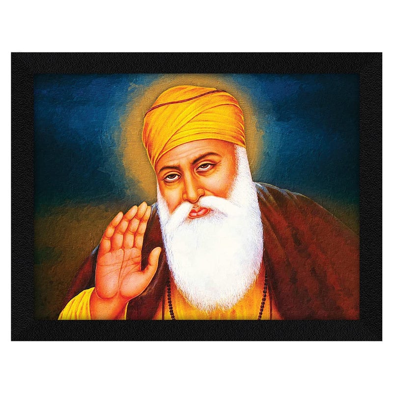 ArtX Paper Shri Guru Nanak Dev Ji Framed Wall Art Painting 10 X 13 Inches Multicolor Indian Set of 1