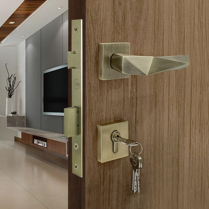 Yale Mortise Door Lock Handle Set | 3 Keys | Left & Right Door Compatibility | Main Door, Bedroom, Office, Hotel Use | Fits 30-40mm Doors | EN 1906 Certified | 1-Year Warranty | Antique Brass Finish - Image 5