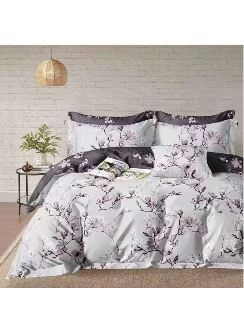 AL RAID 6-Piece King Size Duvet Cover Set – Soft & Breathable Bed Sheet Set with Duvet Cover, Deep-Pocket Fitted Sheet & 4 Pillowcases – All-Season Comfort and Elegant Bedroom Style