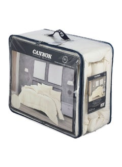 Cannon 3-Piece Premium Quality T215 Cotton Stripe Comforter Set Satin Ivory Twin 27 x 52 x 60 cm CN CT3PCS-IVRD  - Image 3