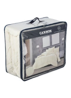 Cannon 3-Piece Premium Quality T215 Cotton Stripe Comforter Set Satin Ivory Twin 27 x 52 x 60 cm CN CT3PCS-IVRD  - Image 2