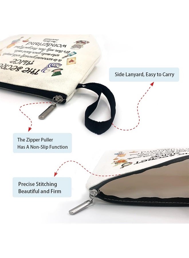 ZHANTUONE Wonderland Cosmetic Bag, The Best Friendship Gift for Friends, Vintage. Wonderland Theme Cosmetic Travel Bag，Gifts for Women Sister Friend，Gift to Friends，Motivational Quote - Image 5