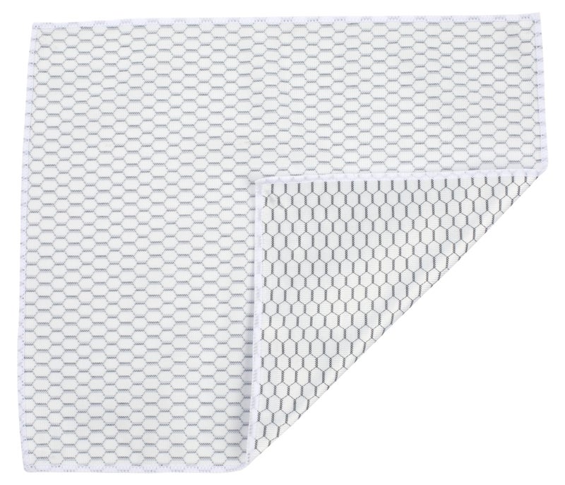 Casabella Lint-Free Microfiber Glass and Mirror Cleaning Cloths, White/Black (Set of 2) - Image 2