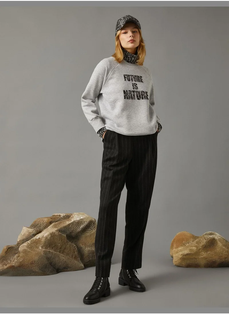 كوتون Striped Pants Pleated