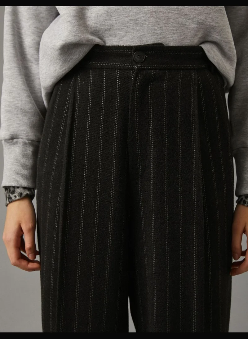 KOTON Striped Pants Pleated
