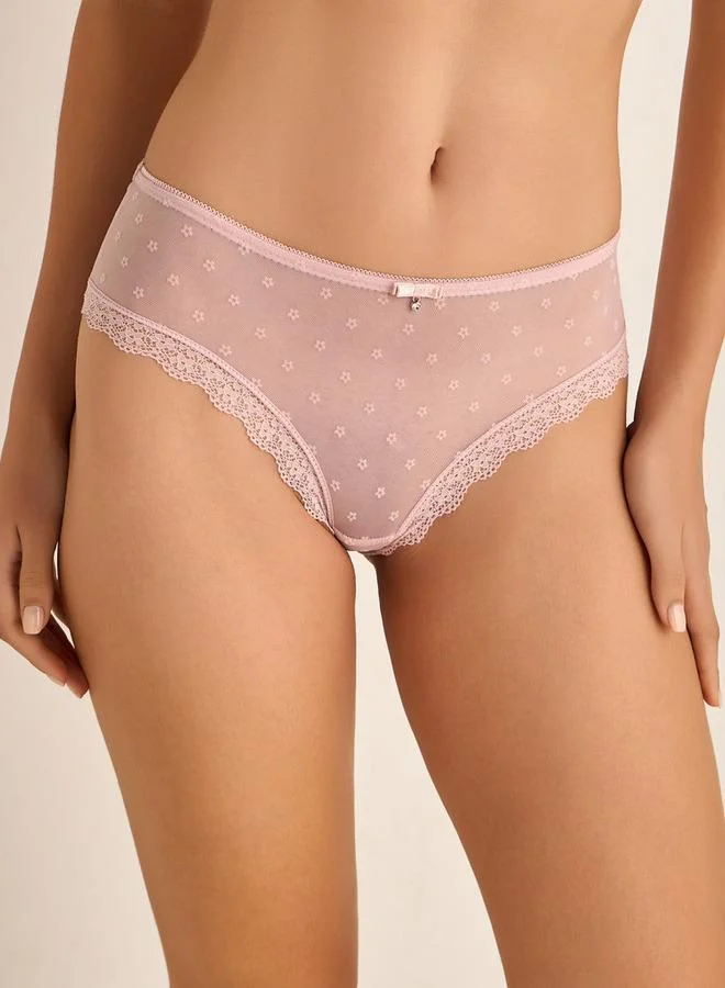 سبلاش فيڤ سروال داخلي قصير بتفاصيل شبكية ودانتيل