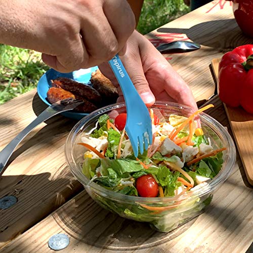 Tapirus - Camping Sporks to Go V8 Set - 7" BPA Free Plastic Sporks Reusable - Camping Spoon Fork Knife Combo with Bottle Opener & Case - For Hiking, Hunting, Backpacking Utensils, MREs - Pack of 8 - Image 3