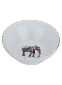 Alsaif Gallery White porcelain soup bowl, elephant pattern, 10 cm  - Image 2