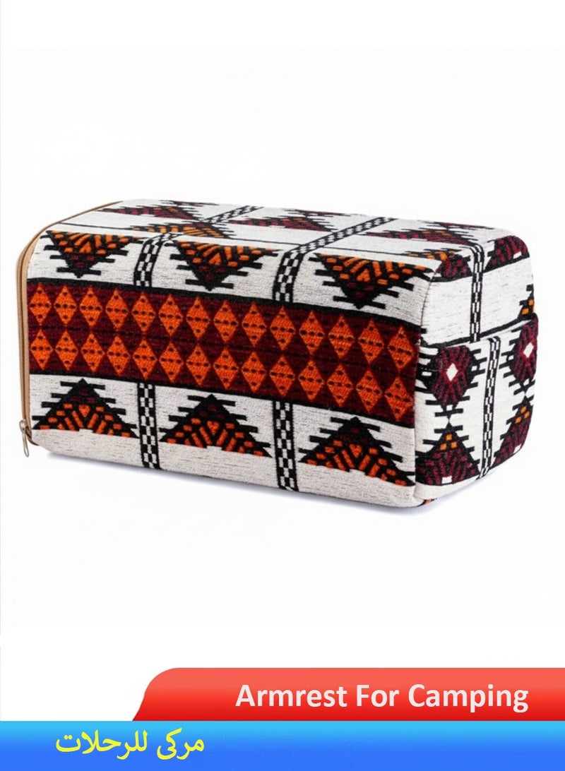 QUTOOB Armrest For Picnic And Camping, Luxurious Arm Rest Pillow, Elegant Traditional Design, Size 20x23x43 cm, Breathable Fabric, Skin-Friendly, Durable, and Comfortable - Image 1