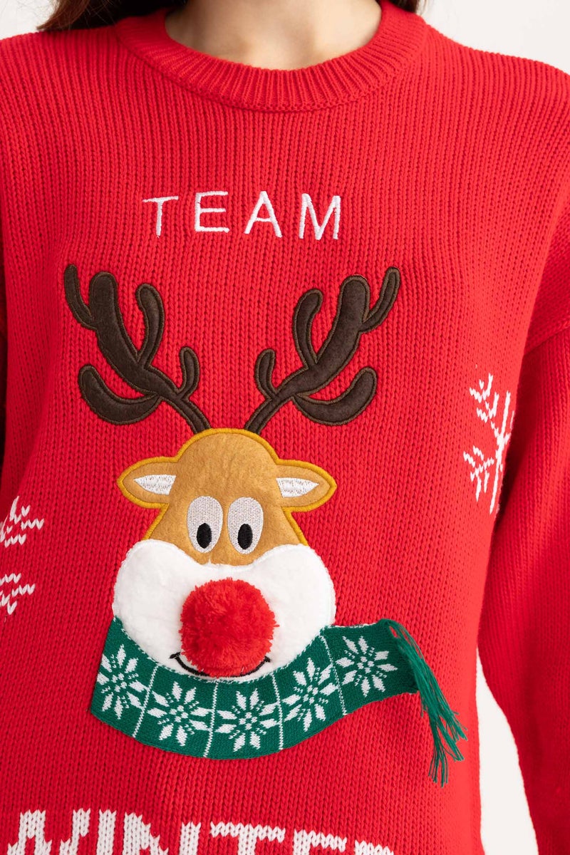 DeFacto Woman Christmas Themed Crew Neck Pullover  - Image 4