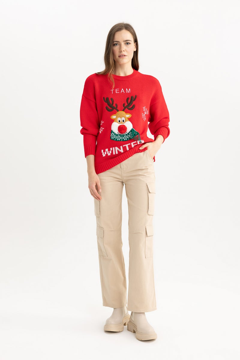 DeFacto Woman Christmas Themed Crew Neck Pullover  - Image 3