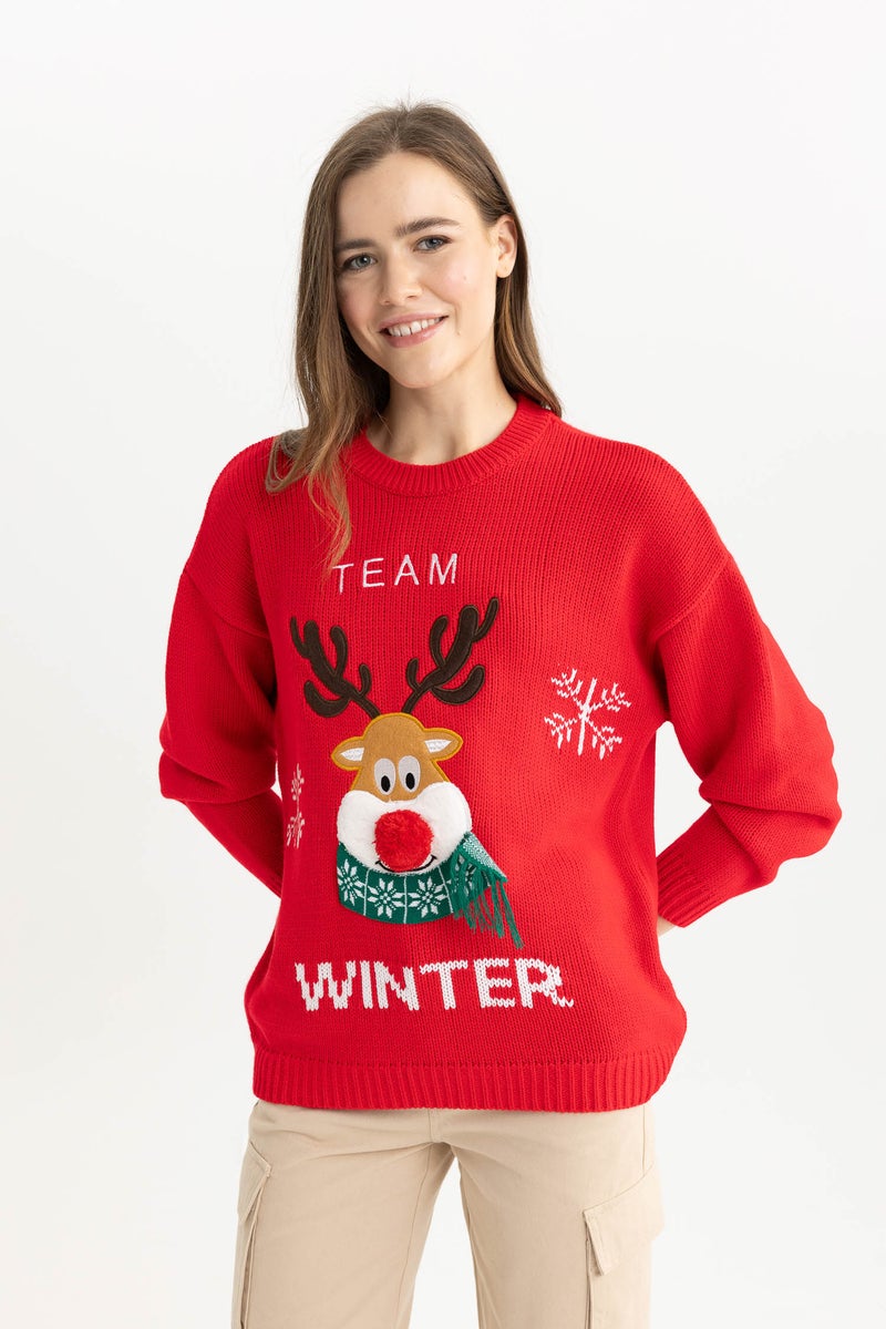 DeFacto Woman Christmas Themed Crew Neck Pullover  - Image 5