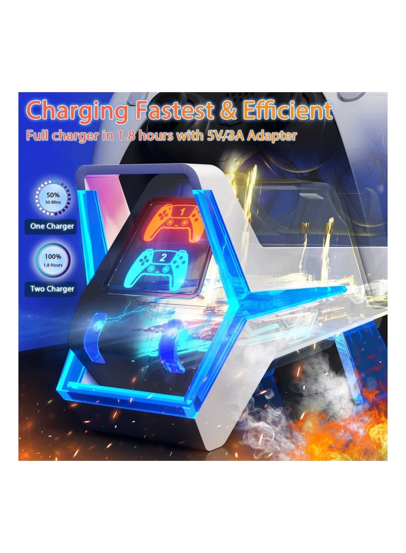Captaintech PS5 Controller Charger Station, PS5 Charging Station with Fast Charging AC UK Adapter 5V/3A, Electronic Dog Style Dual Playstation 5 Controller Charger Station Accessories with LED Indicator - Image 3