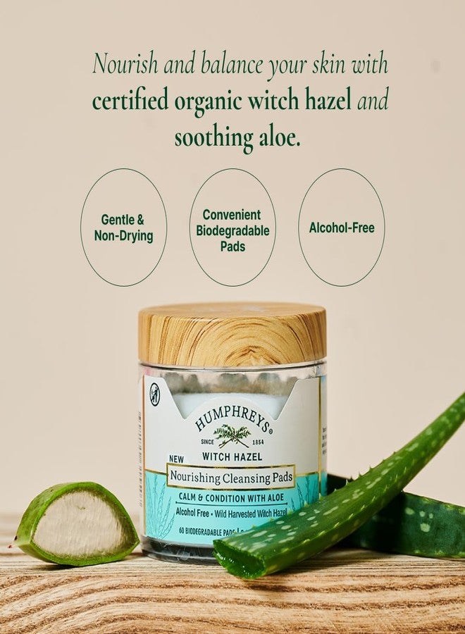Humphreys Witch Hazel Nourishing Cleansing Pads | Wild Harvested Witch Hazel & Aloe | Hydrating, Natural Alcohol-Free Formula | 60 Rounds - Image 2