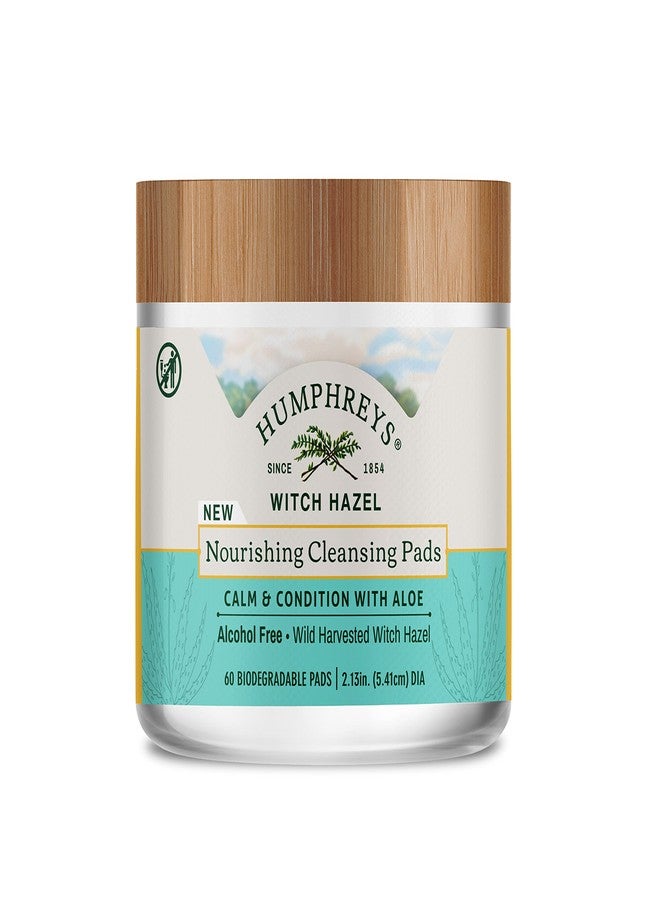 Humphreys Witch Hazel Nourishing Cleansing Pads | Wild Harvested Witch Hazel & Aloe | Hydrating, Natural Alcohol-Free Formula | 60 Rounds - Image 1