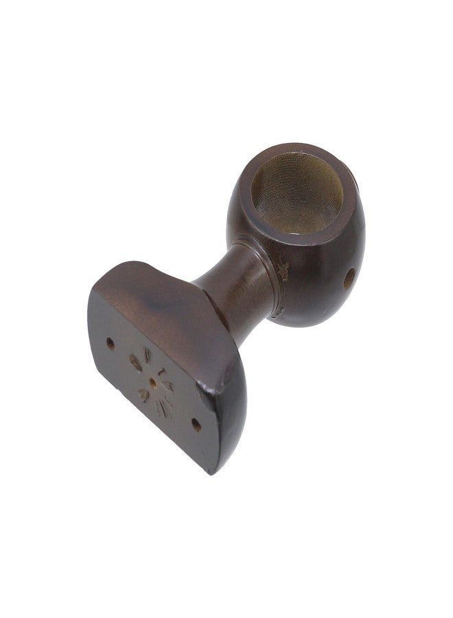 Nicerity 2Pcs Wood Curtain Rod Brackets Curtain Rod Holders (Dark Brown) - Image 4