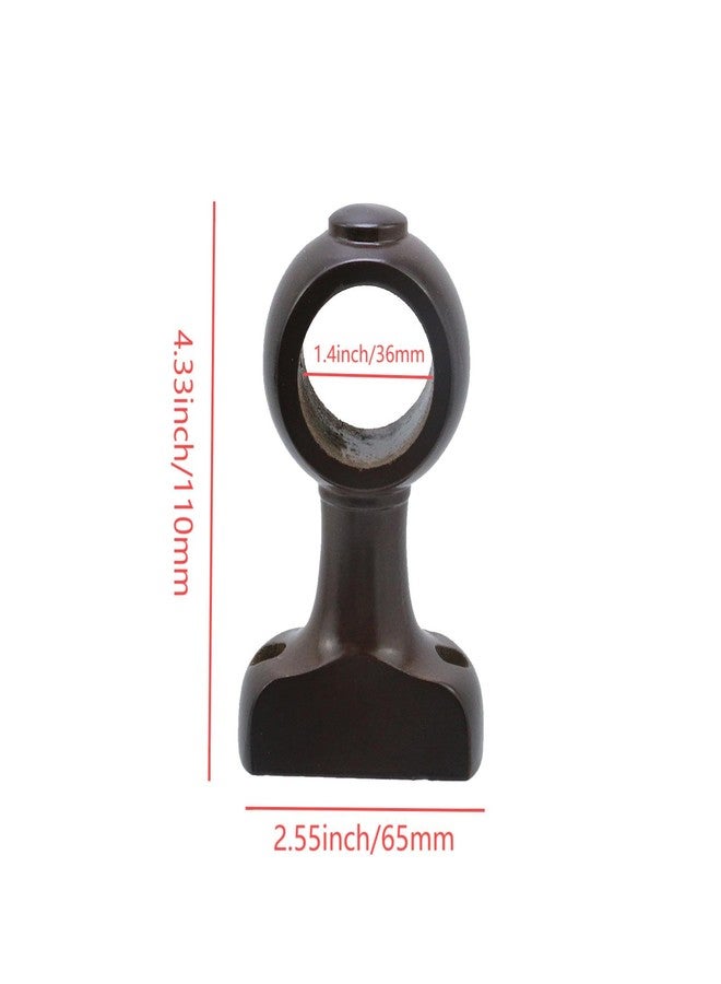 Nicerity 2Pcs Wood Curtain Rod Brackets Curtain Rod Holders (Dark Brown) - Image 5