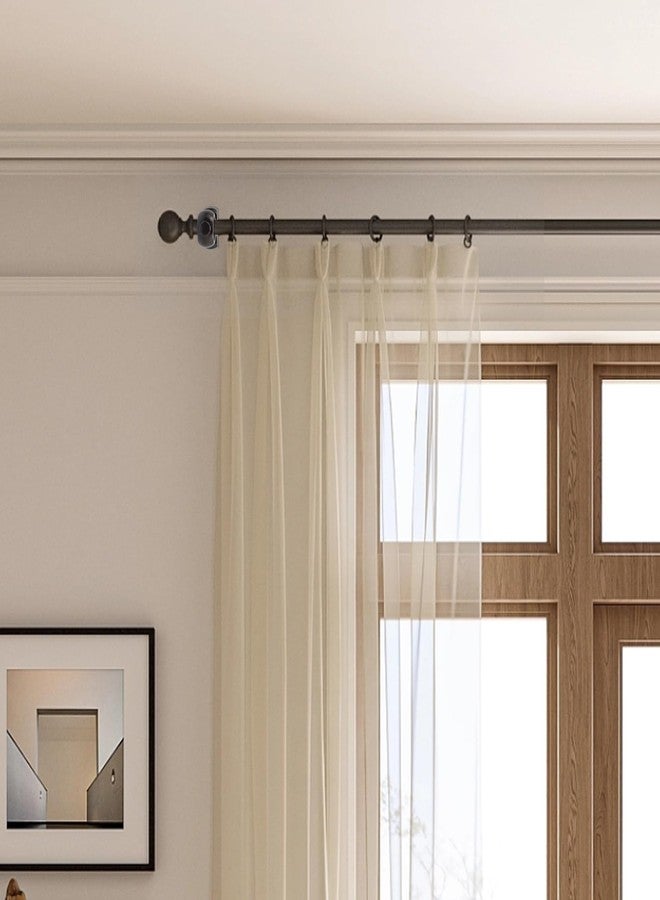 Nicerity 2Pcs Wood Curtain Rod Brackets Curtain Rod Holders (Dark Brown) - Image 2