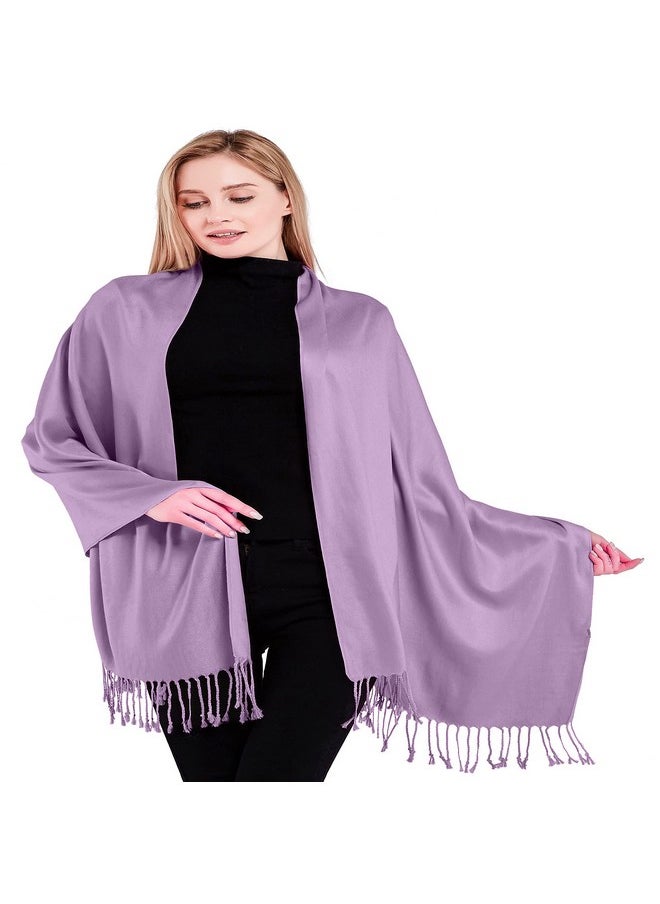 CJ Apparel - Lilac Solid Color Design Nepalese Shawl Seconds Scarf Wrap Stole Throw Head Wrap Face Cover Pashmina New - Image 1