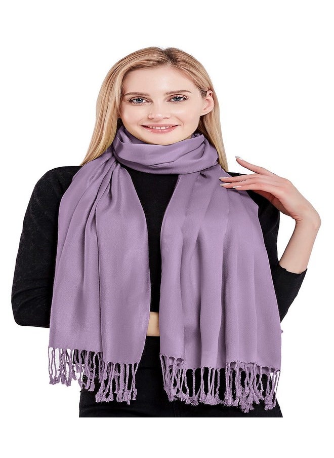 CJ Apparel - Lilac Solid Color Design Nepalese Shawl Seconds Scarf Wrap Stole Throw Head Wrap Face Cover Pashmina New - Image 1