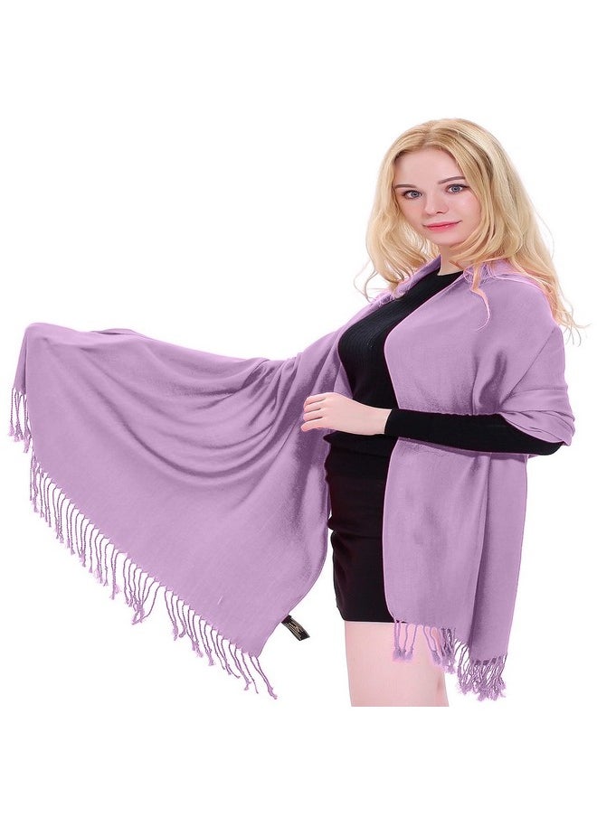 CJ Apparel - Lilac Solid Color Design Nepalese Shawl Seconds Scarf Wrap Stole Throw Head Wrap Face Cover Pashmina New - Image 1