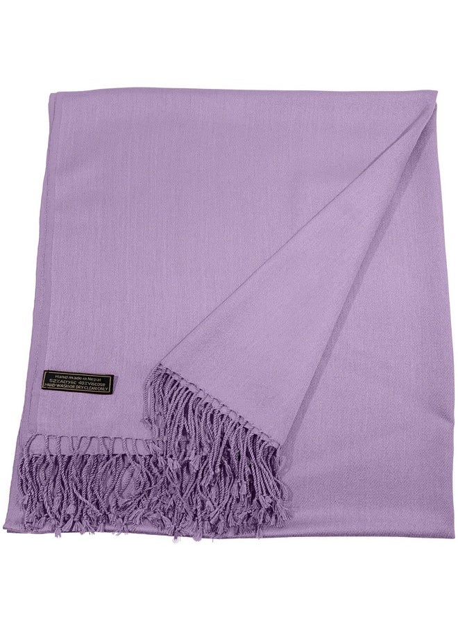 CJ Apparel - Lilac Solid Color Design Nepalese Shawl Seconds Scarf Wrap Stole Throw Head Wrap Face Cover Pashmina New - Image 1