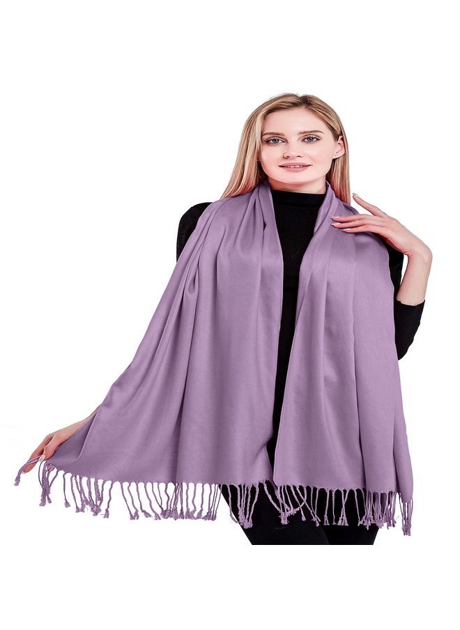 CJ Apparel - Lilac Solid Color Design Nepalese Shawl Seconds Scarf Wrap Stole Throw Head Wrap Face Cover Pashmina New - Image 1