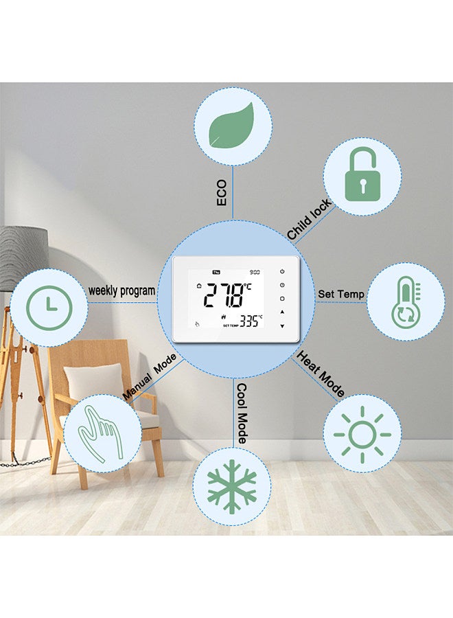 Lepmerk 16A Smart Thermostat Weekly Programmable LCD Display Touch Screen Thermostat Room Temperature Controller for Electric Heating Save Energy  - Image 5