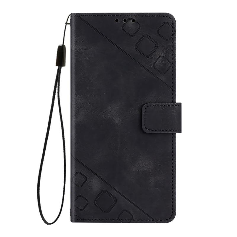 HuHa Protective Cover For Nothing Phone 2a Skin-feel Embossed Leather Phone Case(Black) - Image 2
