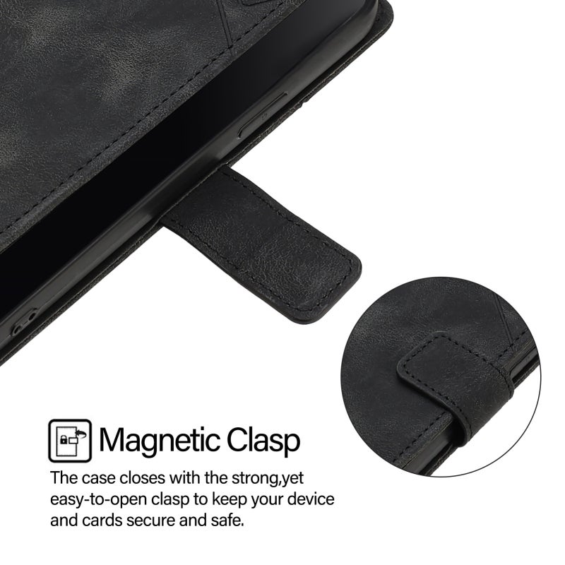 HuHa Protective Cover For Nothing Phone 2a Skin-feel Embossed Leather Phone Case(Black) - Image 3