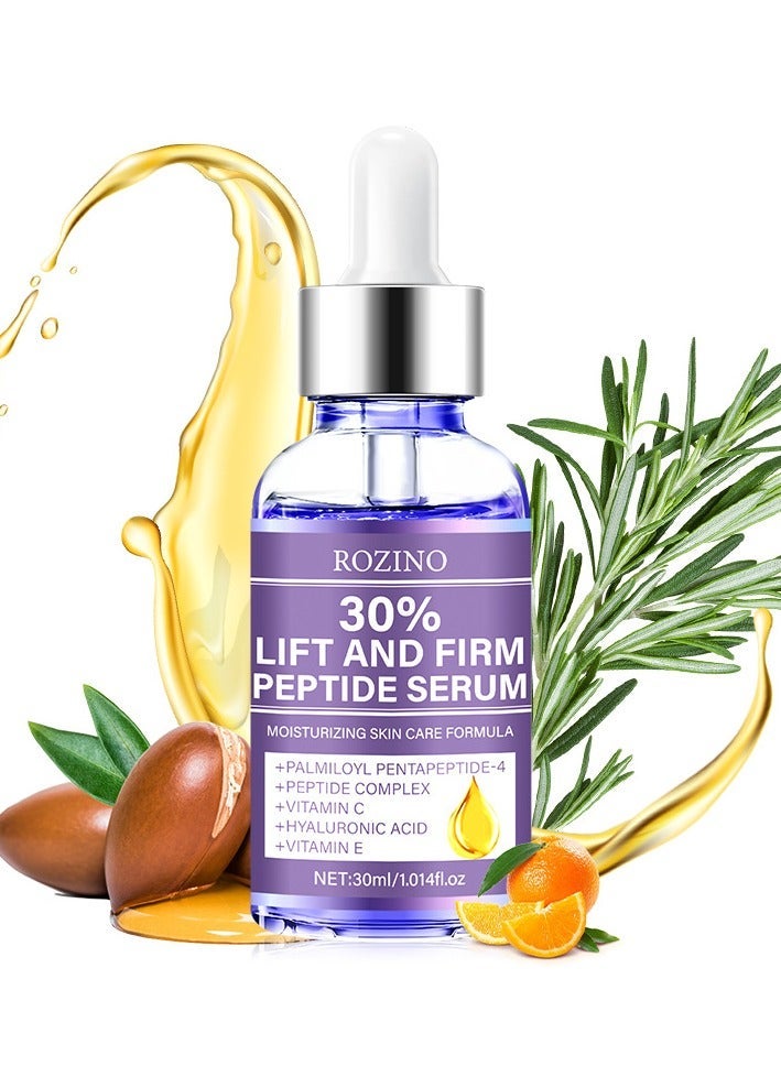Rozino Lift and Firm Peptide Serum for Face, Anti-Aging Facial Serum with Hyaluronic Acid, Vitamin C and E, Hydrating Serum for Women, for Face Lift - Facial Serum for Tightening & Lifting (30ml) - Image 1
