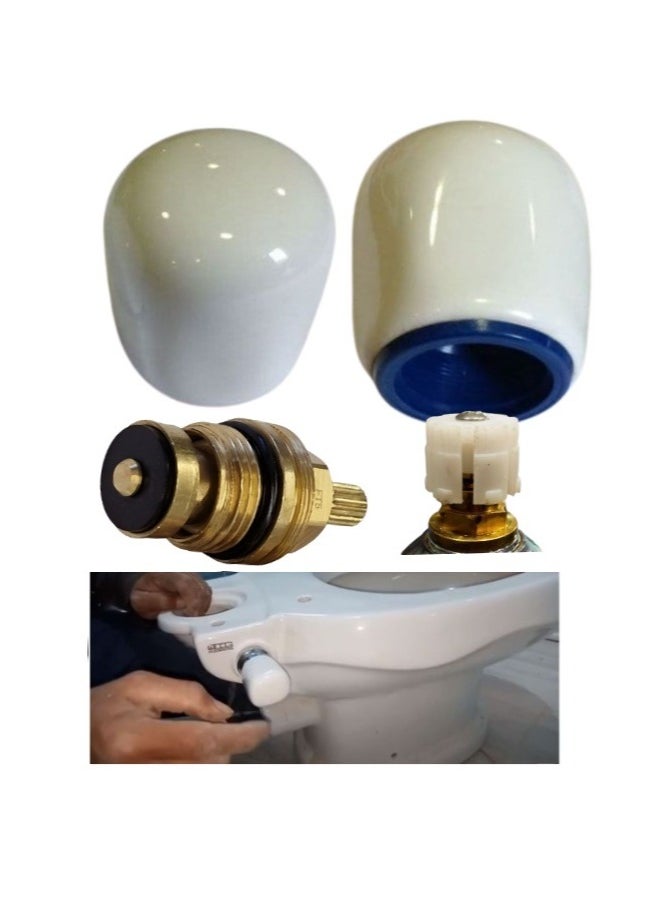 Shams Bathroom Base Handle with 1/2" Brass Core - Works on Most Models  - Image 1