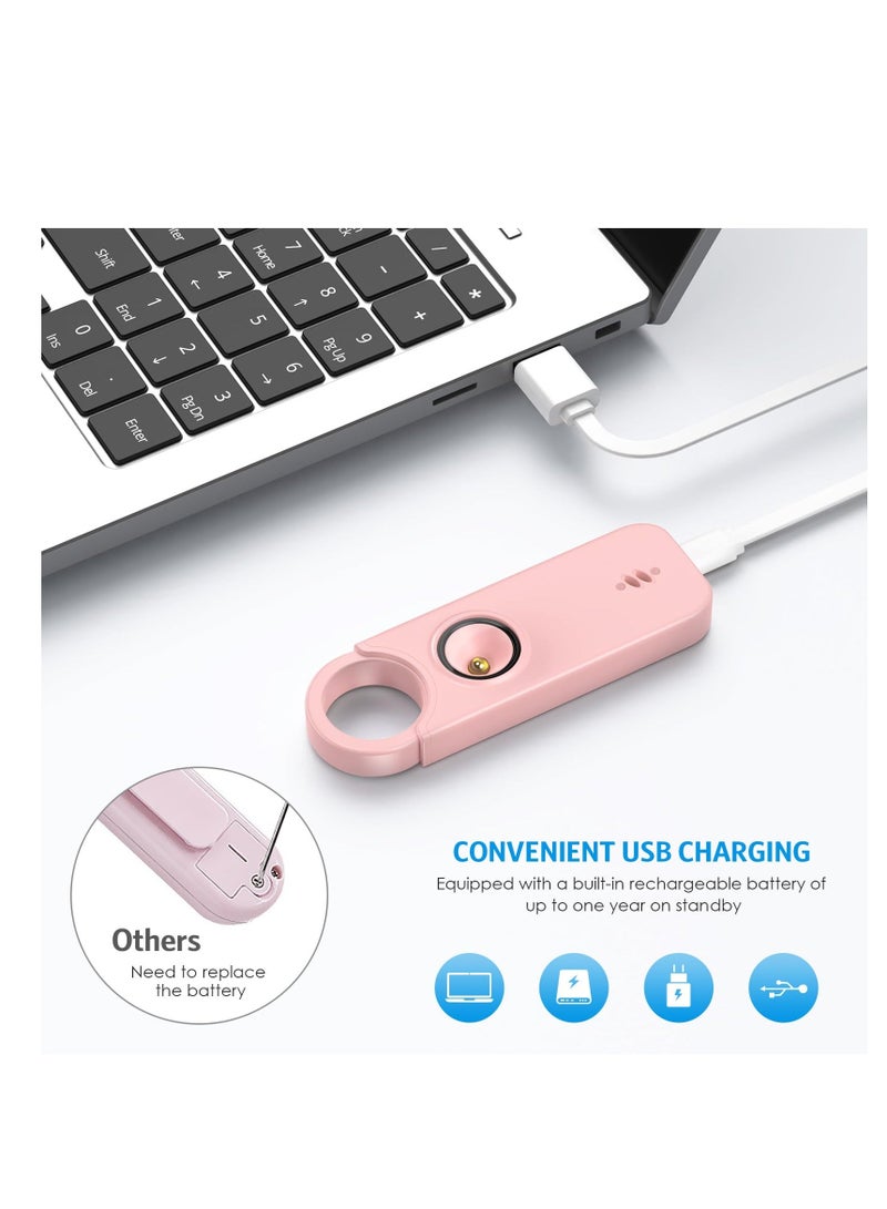 Personal Safety Alarm for Women - USB Rechargeable Self Defense Keychain Set Alarm for Kids Elderly -135dB Loud Alarm 2 Alarm Modes with Multi-functional Flashing LED Light Portable To Wear - Image 5
