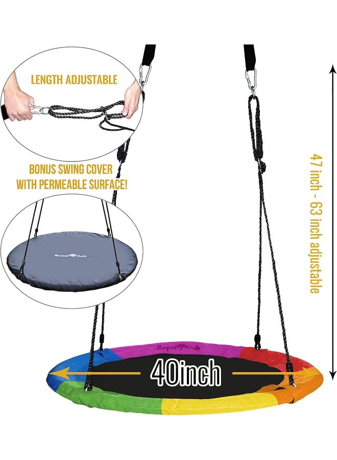 Royal Oak Giant 40" Flying Saucer Tree Swing, Bonus Flags, 700 lb Weight Capacity, Easy Install, Steel Frame - Image 2