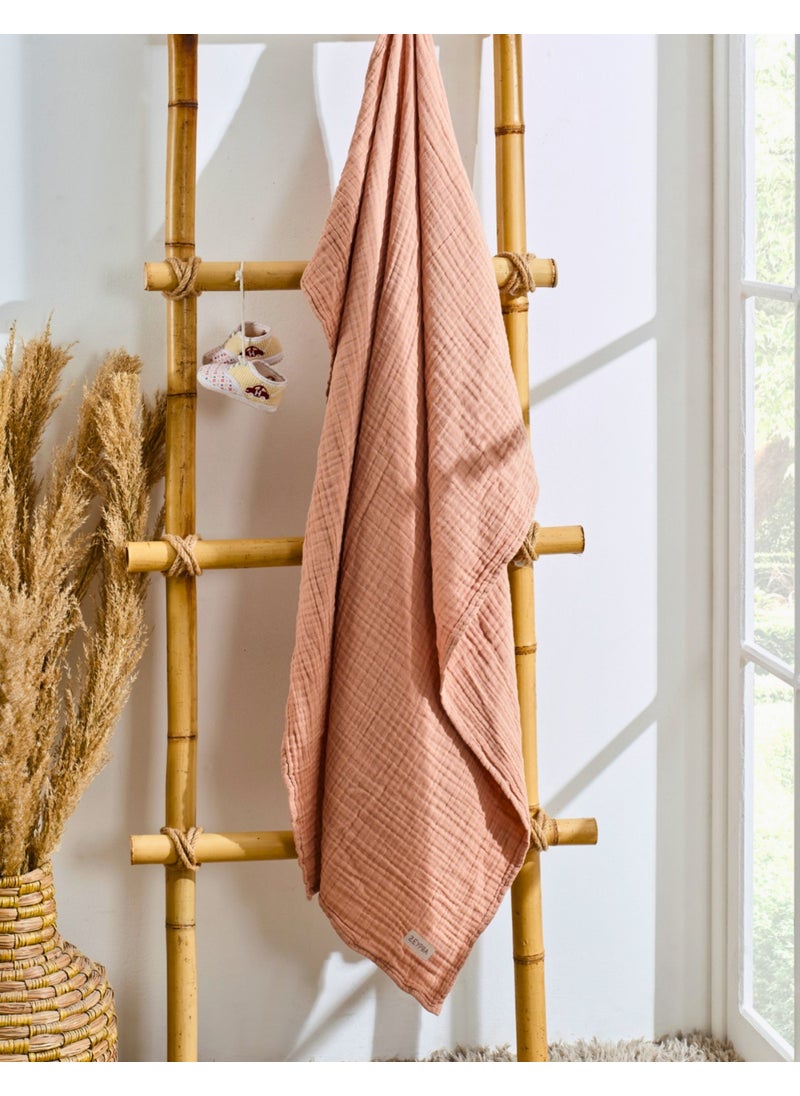 Edge Stitched Salmon Muslin 4-layer Muslin Baby & Child Muslin Blanket 100% Cotton 100X100CM - pzsku/ZBDFB65AD06A91B00F7ADZ/45/_/1739902801/c63a27c6-f4b5-4cf0-9061-b279da35e3c4