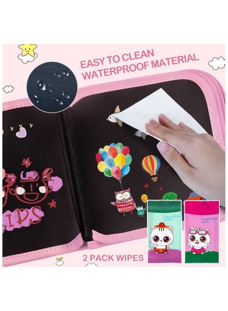 Erasable Doodle Board 14 Pages Painting Toys for 3-8 Year Old Boys Girls Drawing Pad for Toddlers Birthday Halloween Gifts, with 12 Coloring Pens (Pink Unicorn) - Image 2