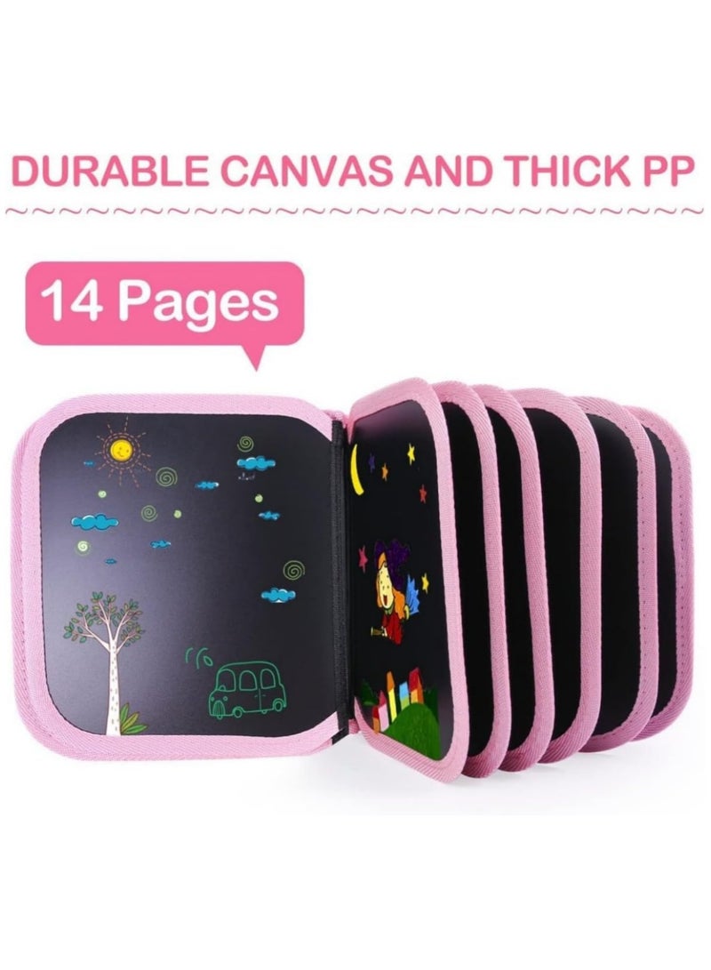 Erasable Doodle Board 14 Pages Painting Toys for 3-8 Year Old Boys Girls Drawing Pad for Toddlers Birthday Halloween Gifts, with 12 Coloring Pens (Pink Unicorn) - Image 3