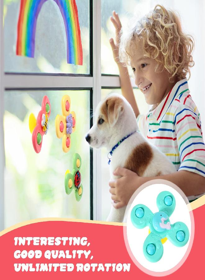 Harrycle 6 Pieces Suction Cup Spinner Toy Sea Theme Sensory Bath Spinner Toys Bear Butterfly Suction Cups for Birthday Learning Game and Party Supplies - Image 4