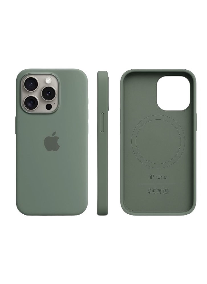 Apple Brand - غطاء سيليكون لهاتف ايفون 15 برو ماكس - مع دعم ماج سيف وحماية قوية - Image 1
