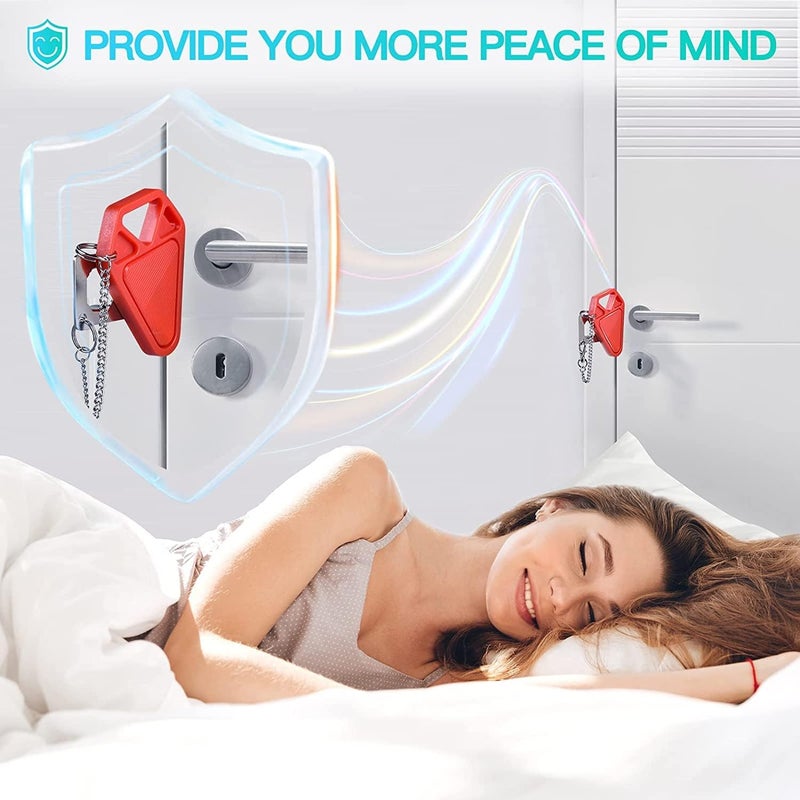 HELEMAN Portable Door Lock Travel Hotel Safety: 2P Hotel Door Locks for Travelers, Apartment Security Locker from Inside Room Bedroom Child Kid Women Travel Gift Traveler Stocking Stuffers Traveling Essential - Image 2