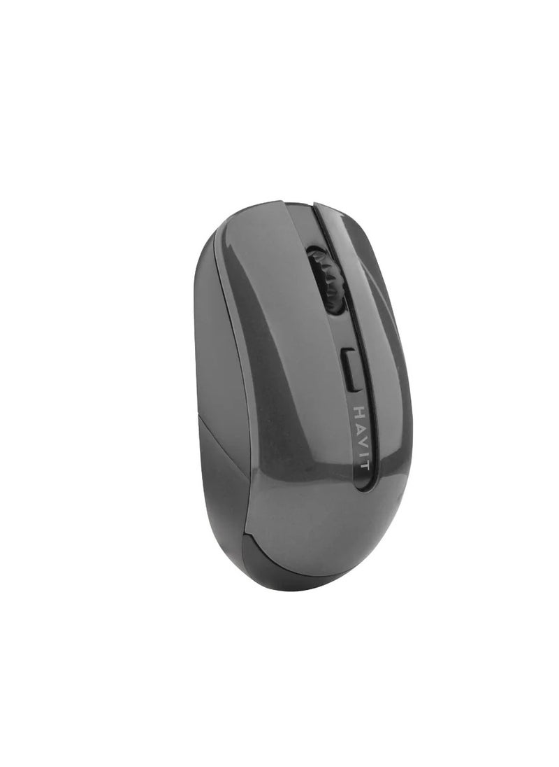 havit Havit HV-MS989GT Wireless Mouse 2.4GHz - Ergonomic Design, Adjustable DPI Button, 8m Range, USB Nano Receiver, Laptop & PC Compatible for Work & Study - Power Saving Mode - Black  - Image 3