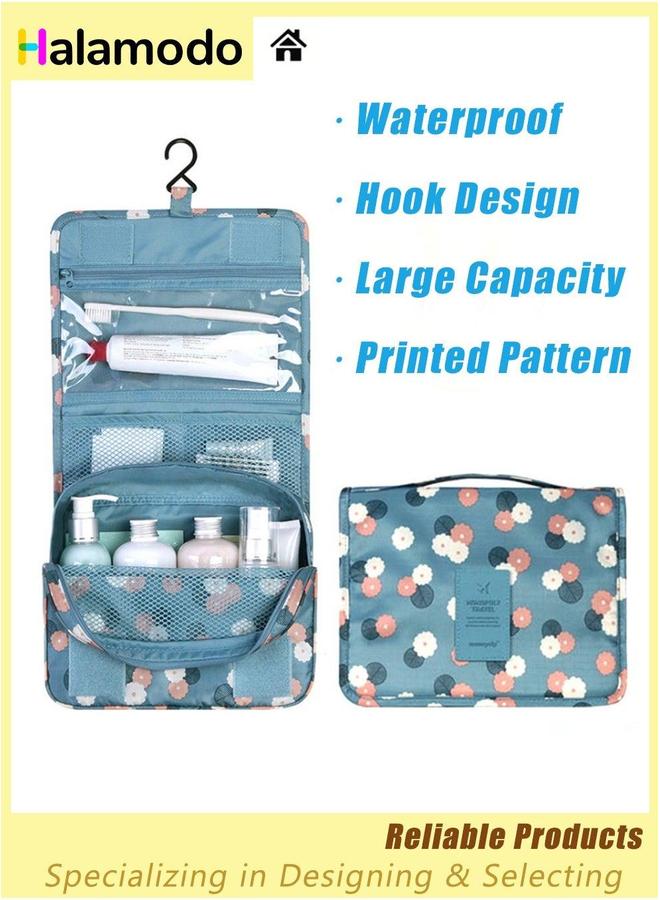Hanging Toiletry Organizer Bag, Portable Travel Cosmetic Waterproof Wash Bags, Multifunctional Large Capacity Makeup Storage Organizer, with Zipper and Carry Handle, for Men Women - Image 1