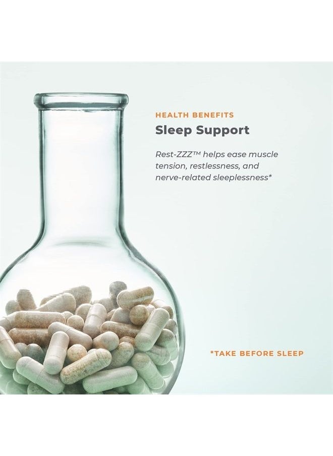 Life Seasons - Rest-ZZZ - Natural Sleep Supplement - Aids Restlessness - Maintain a Calm and Relaxed State Without Feeling Groggy in The Morning - Low Dose Melatonin, Chamomile - 60 Capsules - Image 1